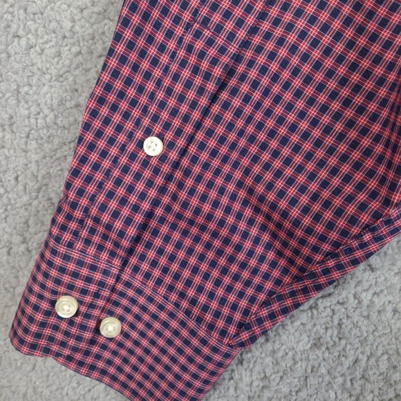 Jos A Bank Shirt Mens Large Blue Red Plaid Button Down‎ Executive Collection - Picture 10 of 15